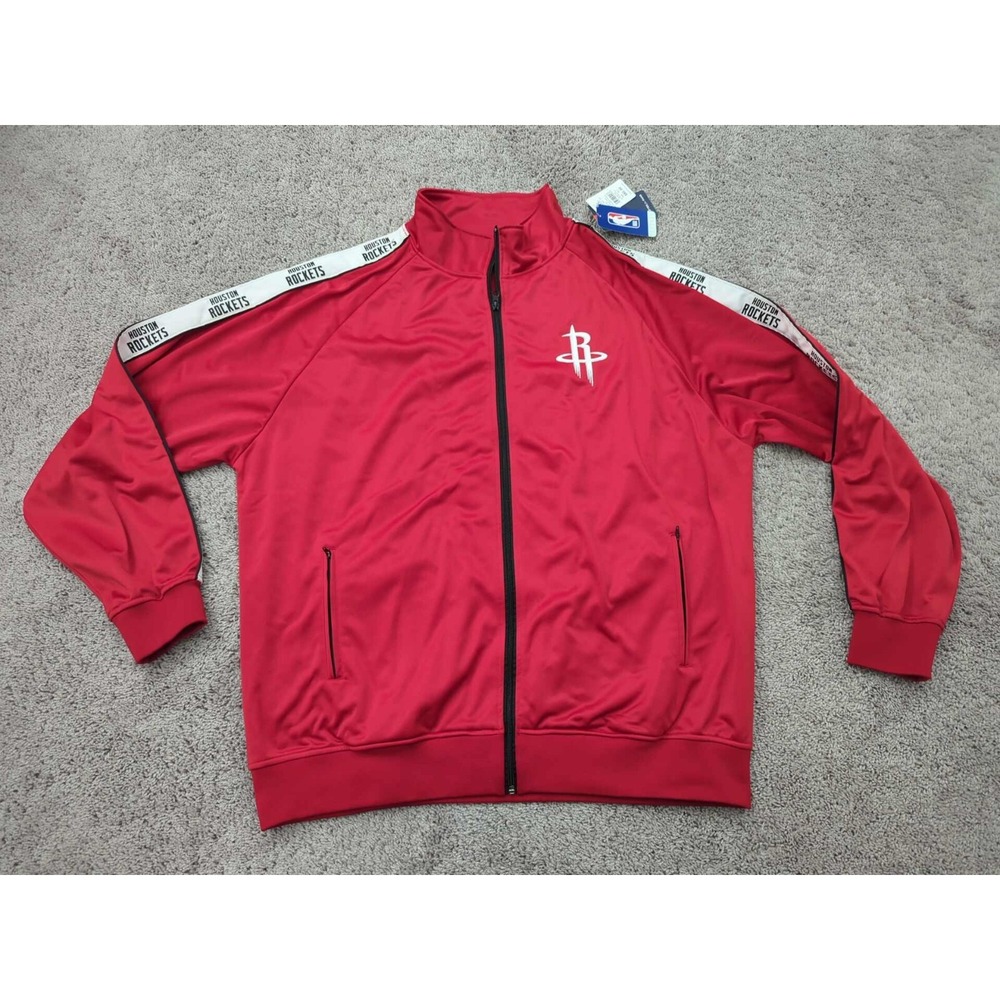 Houston Rockets Jacket Mens 3XT TALL Full Zip Track Athletic NBA‎ Fanatics Red